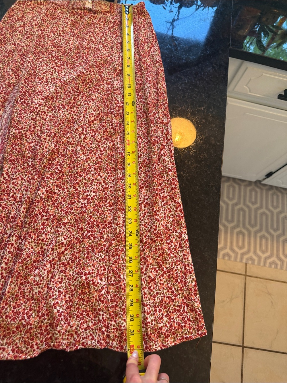 Reformation Red Floral Midi Skirt - Picture 7 of 8